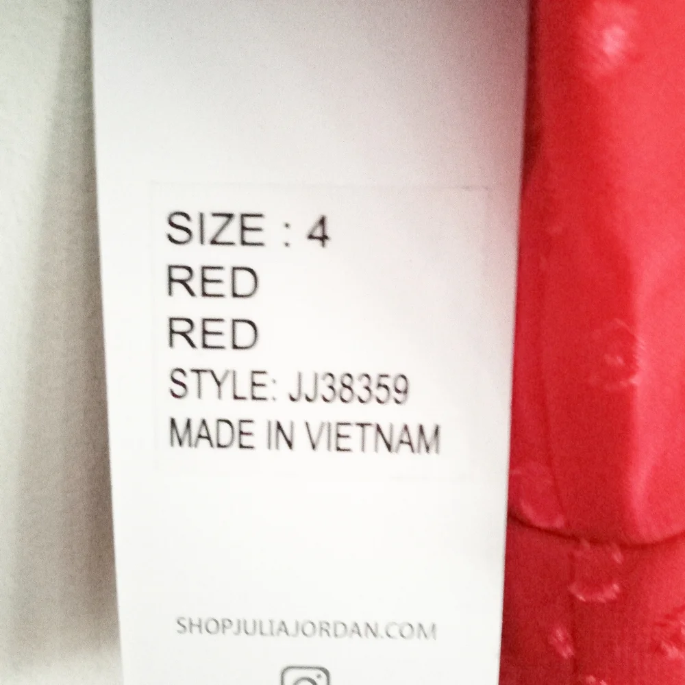 Julia Jordan NWT Red Flutter Sleeve Chiffon Midi  Woman's Dress - Picture 3 of 8